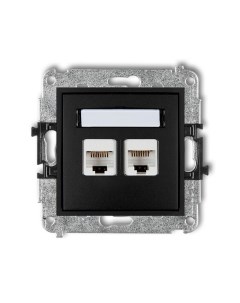 MINI графит мат. Розетка комп. 2*RJ45 (без рамки) 12MGK-2 Karlik