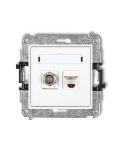 MINI бел. Розетка TV(F(SAT))+комп. 1*RJ45 (без рамки) MGFK-1 Karlik