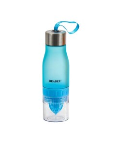 Бутылка для воды с соковыжималкой SF 0521 0 6 л голубая Bradex