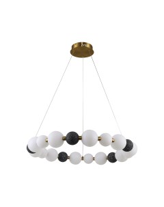 Светильник подвесной Kinklight Мони 07627-80,19 золото (белые матовые плафоны + декоративные плафоны в цвете графит) (85Вт, 4000К, LED) Kink light