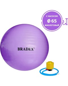 Мяч для фитнеса SF 0718 Фитбол 65 с насосом фиолетовый Bradex