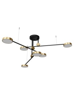 Светильник подвесной Kinklight Рапис 07647-6,20(4000k) черный/бронза (6*16Вт, 4000К, LED) Kink light