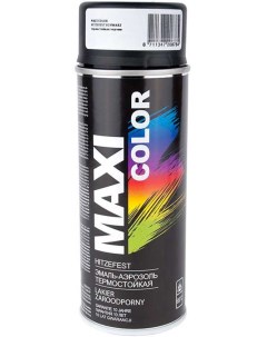 Эмаль аэрозольная термостойкая черная 400мл Maxi color