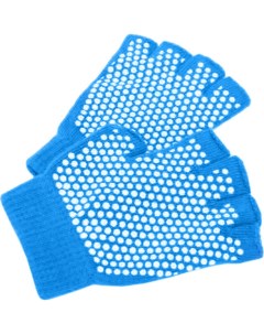 Перчатки противоскользящие для занятий йогой SF 0277 голубые Bradex