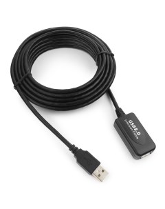 Кабель удлинитель USB 2 0 активный 4 8м черный пакет UAE016 BLACK Cablexpert