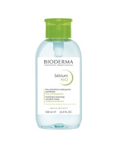 Мицеллярная вода очищающая для жирной и проблемной кожи лица с помпой Sebium 500 Bioderma