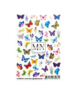 Слайдеры наклейки для ногтей маникюра на любой фон бабочки цветы Miw nails