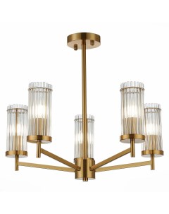 Люстра потолочная SL1233.302.05 латунь/прозрачный (5*60Вт, E14) St luce