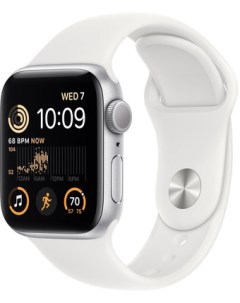 Умные часы Watch SE 2 40 мм алюминиевый корпус серебристый белый спортивный силиконовый ремешок Apple
