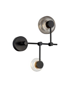 Светильник настенный (бра) SL6005.401.02 черный/дымчатый, прозрачный (2*3Вт, 3000К, LED) St luce