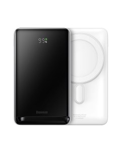 Внешний аккумулятор Baseus PPCX000202 Magnetic Bracket Wireless Fast Charge Power Bank 10000mAh 20W White (модель PPCXZ10)