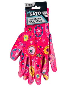 Перчатки садовые SATO с прозрачным нитрил покрытием р р M Sato garden