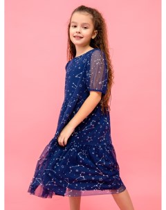 Нарядное платье в расцветке созвездия на синем для девочек Mark formelle