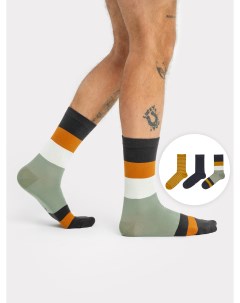 Мультипак высоких мужских носков 3 пары в горчичных и графитовых цветах Mark formelle