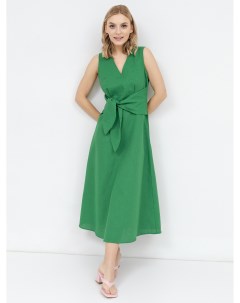 Платье без рукавов из премиального льна и хлопка в зеленом цвете Mark formelle