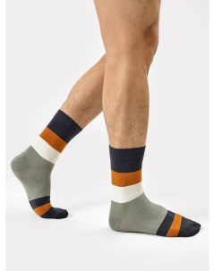 Мужские высокие носки серого цвета в широкую полоску Mark formelle