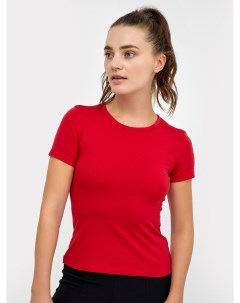 Красная прилегающая футболка из хлопка Mark formelle