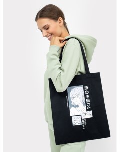 Текстильная сумка шопер черного цвета с картинкой аниме Mark formelle