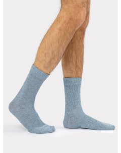 Высокие мужские носки из шерсти и вискозы в оттенке голубой меланж Mark formelle