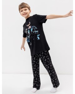 Комплект для мальчиков футболка брюки в черном цвете с принтом Mark formelle