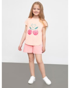 Хлопковый комплект для девочек футболка и шорты мини Mark formelle