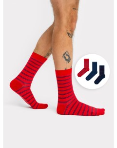 Набор 3 шт носков классических мужских в синих и красном оттенках Mark formelle