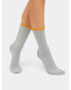 Женские носки с оригинальным двойным бортом светло оливкового цвета Mark formelle