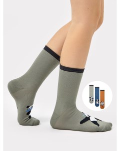 Высокие детские носки мультипак 3 пары с рисунком Mark formelle
