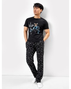 Комплект мужской джемпер брюки в черном цвете с принтом Mark formelle