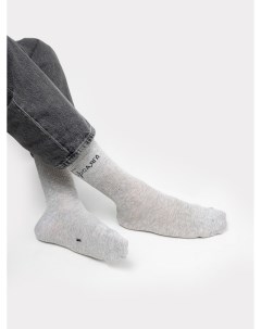 Высокие мужские носки светло серого цвета с забавной надписью Mark formelle