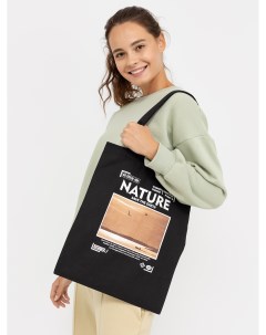 Черная текстильная сумка шопер с изображениями в стиле аниме Mark formelle
