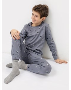 Комплект для мальчиков джемпер брюки в сером цвете с принтом Mark formelle