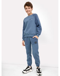 Теплые брюки синего цвета с накладными карманами для мальчиков Mark formelle