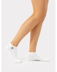 Носки короткие женские белого цвета с рисунком дольки лимона и фигурным бортом Mark formelle