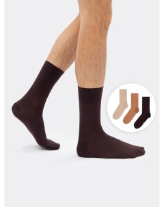 Набор 3 шт классических мужских носков коричневых оттенков Mark formelle