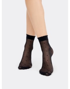 Женские высокие носки из полиамида черного цвета в горошек Mark formelle