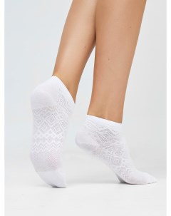 Ажурные женские укороченные носки в белом цвете Mark formelle