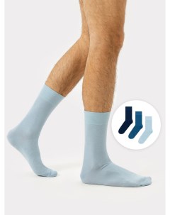 Набор 3 шт классических мужских носков синих оттенков Mark formelle