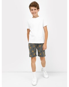 Прямые шорты графитового цвета с изображением ананасов для мальчиков Mark formelle