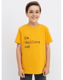 Хлопковая футболка в темно желтом цвете для мальчиков Mark formelle