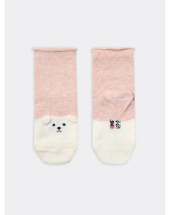 Детские высокие носки без резинки розовые с декоративными ушками Mark formelle