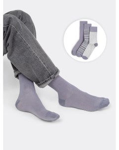 Мультипак высоких мужских носков 3 шт платинового и светло серого цвета Mark formelle