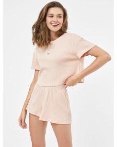Комплект женский футболка шорты в светло розовом оттенке с декором Mark formelle