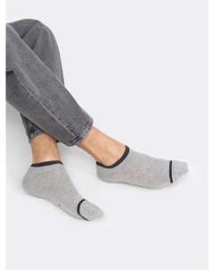 Короткие мужские носки в оттенке серый меланж с полоской Mark formelle