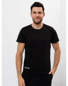 Хлопковая мужская футболка в черном цвете с лаконичным принтом Mark formelle