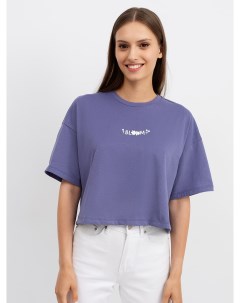 Укороченная футболка оверсайз фиолетового цвета Mark formelle