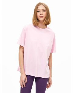 Хлопковая розовая футболка с лаконичным принтом Mark formelle