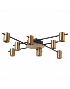 Светильник потолочный SL1207.402.08 черный/латунь (8*7Вт, GU10) St luce