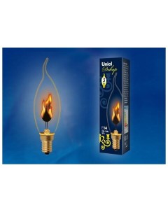 Лампа накаливания эффект пламени СW35 3Вт Е14 Uniel