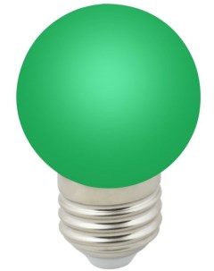 Лампа светодиодная G45 1Вт Е27 зеленый LED Volpe